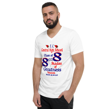 E. C. Central Class of 88 Shades of Greatness (Mask) B88/Mixed Lt. Unisex Short Sleeve V-Neck T-Shirt