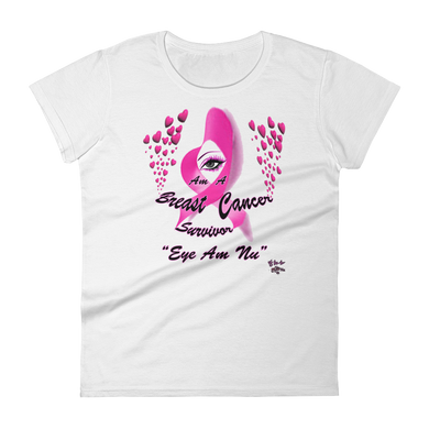 Eye Am A Survivor - Hearts (Breast Cancer)  Women's short sleeve t-shirt